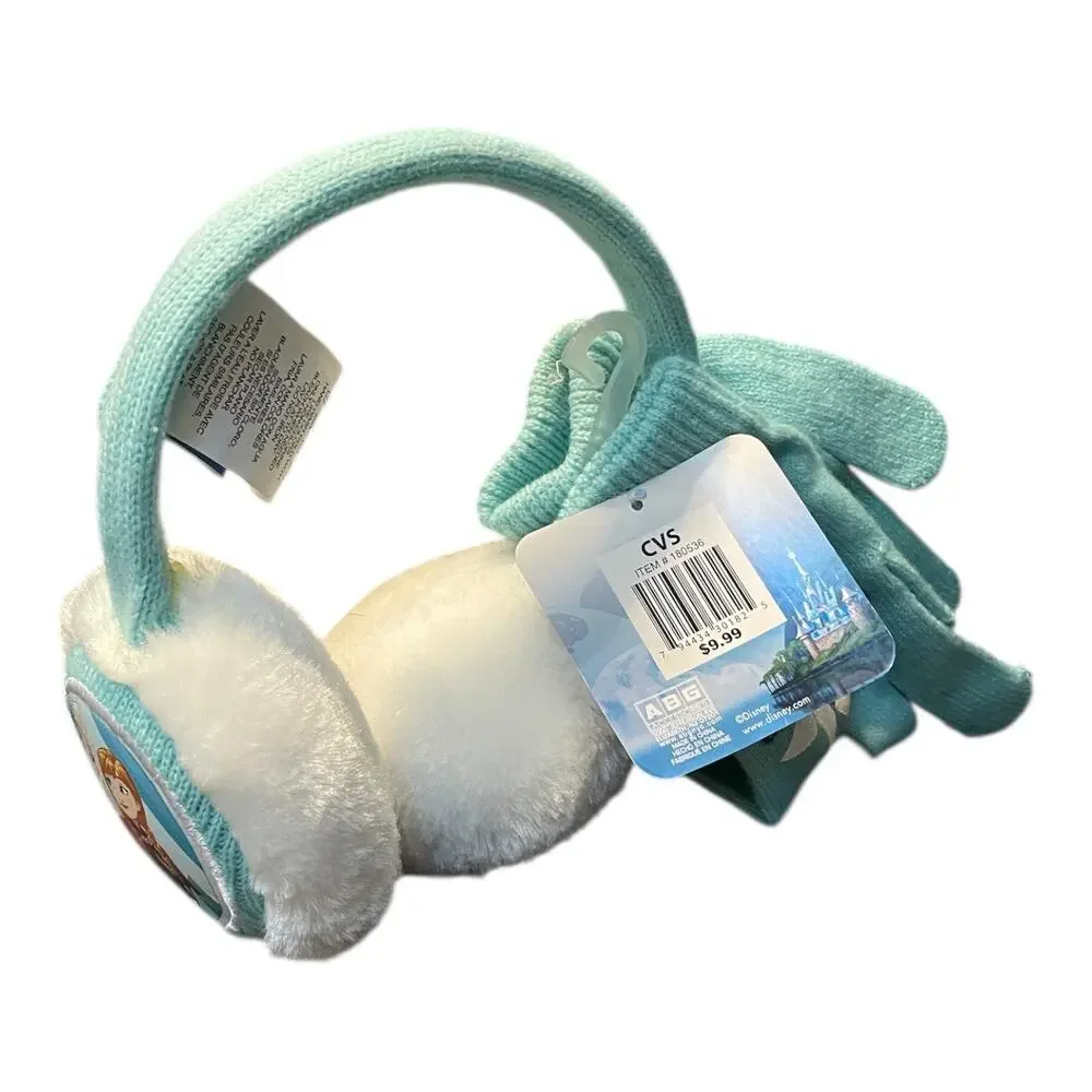 Disney Frozen Northern Lights Aglow Earmuff Gloves Set Elsa Anna Girls Winter